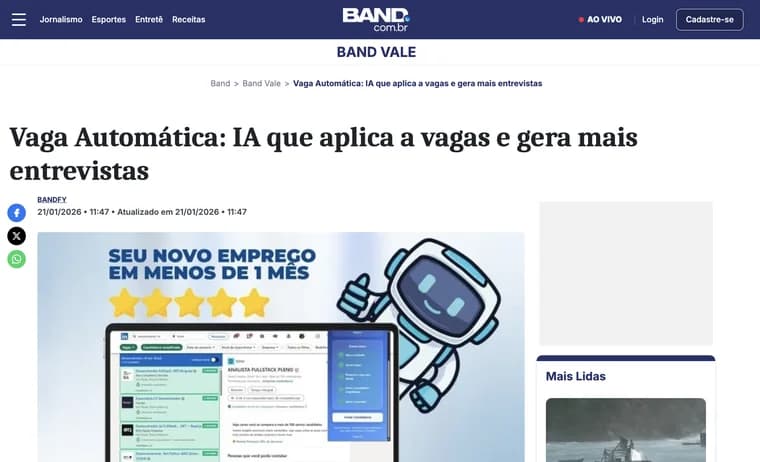 Vaga Automática: IA que aplica a vagas e gera mais entrevistas